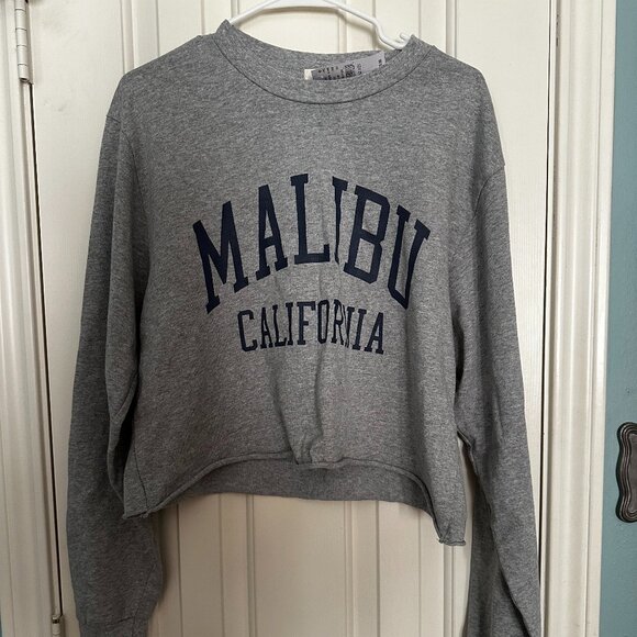 NWT J. Galt Cropped Malibu Loose Sweatshirt Brandy Melville Size OS - Picture 1 of 3